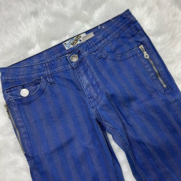 Y2k alt emo pinstripe jeans size 5/6 - Picture 2 of 4